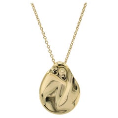 Tiffany & Co. Elsa Peretti Madonna 18 Karat Yellow Gold Drop Pendant Necklace