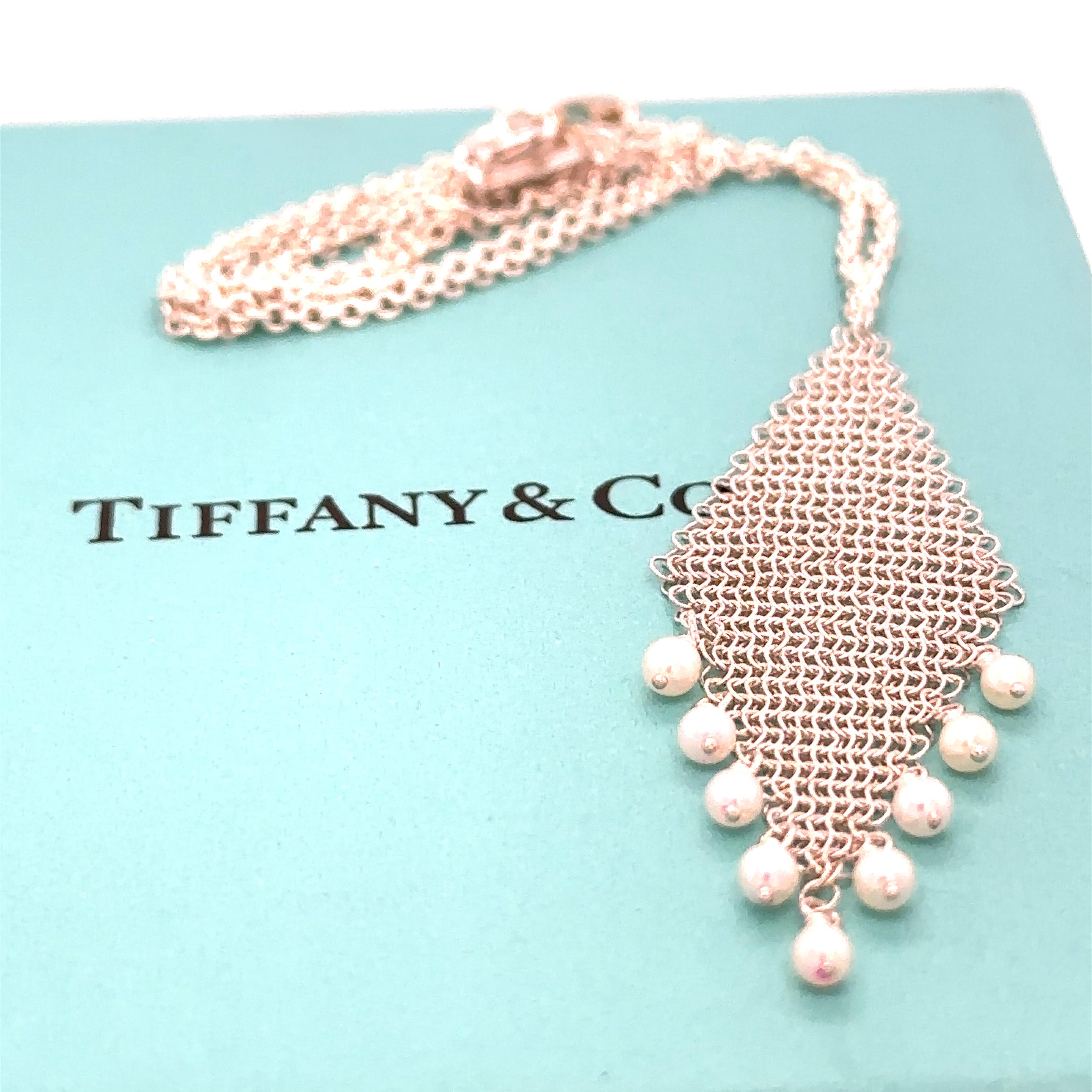 Round Cut Tiffany & Co Elsa Peretti Mesh Fringe Pendant