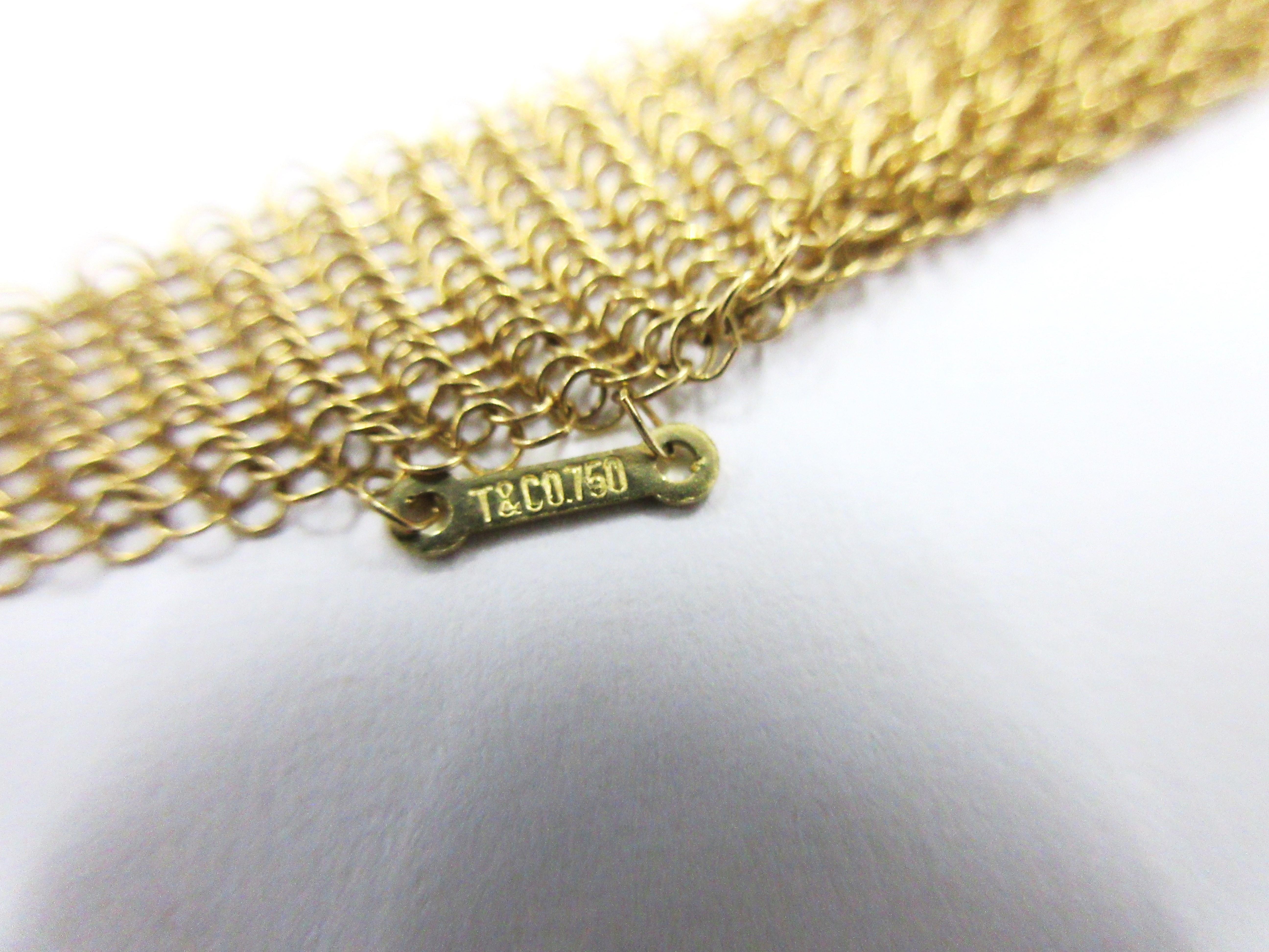 Women's or Men's Tiffany & Co. Elsa Peretti Mesh Scarf Necklace 1 8 Karat Gold