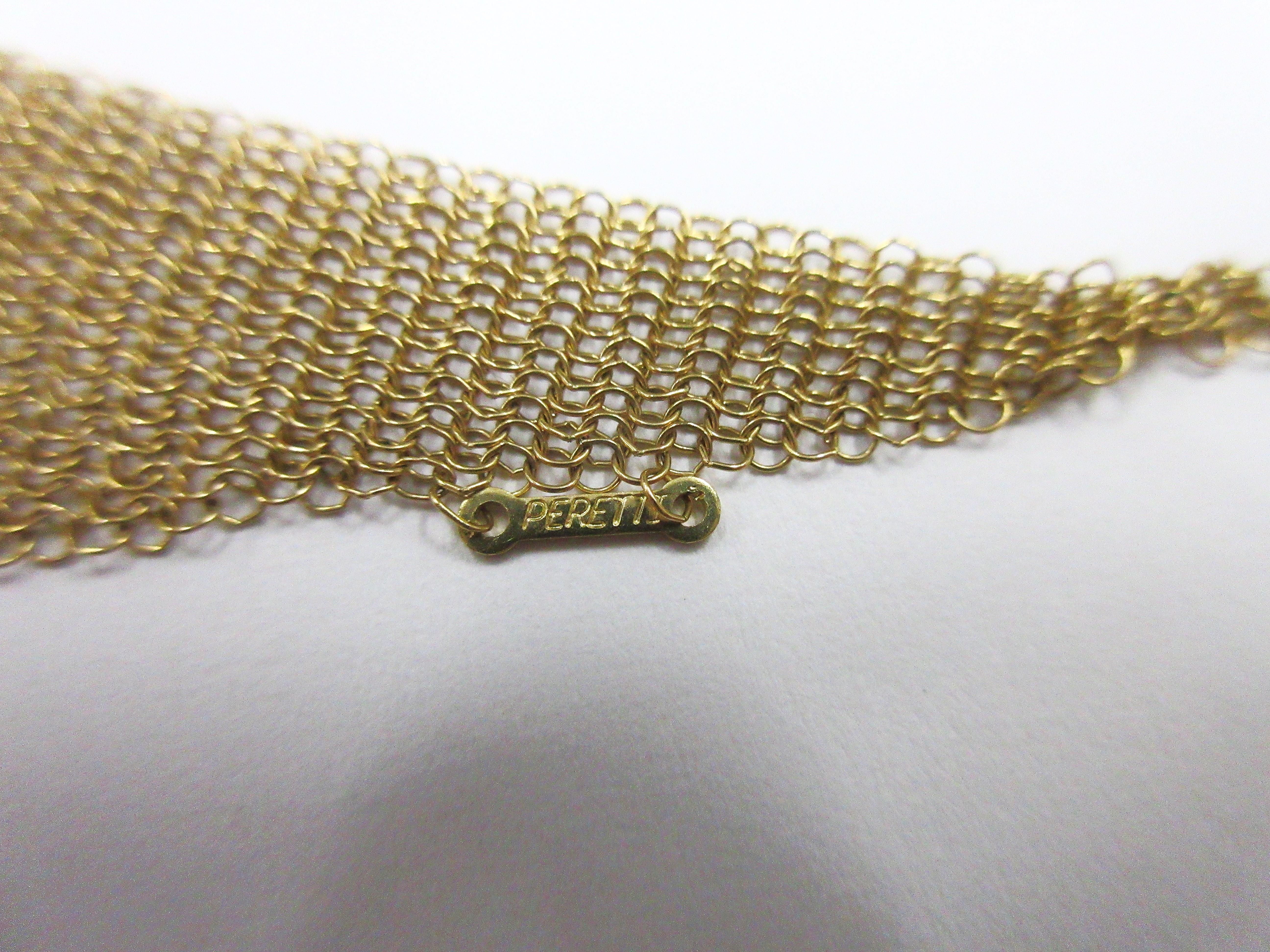 Tiffany & Co. Elsa Peretti Mesh Scarf Necklace 1 8 Karat Gold 1
