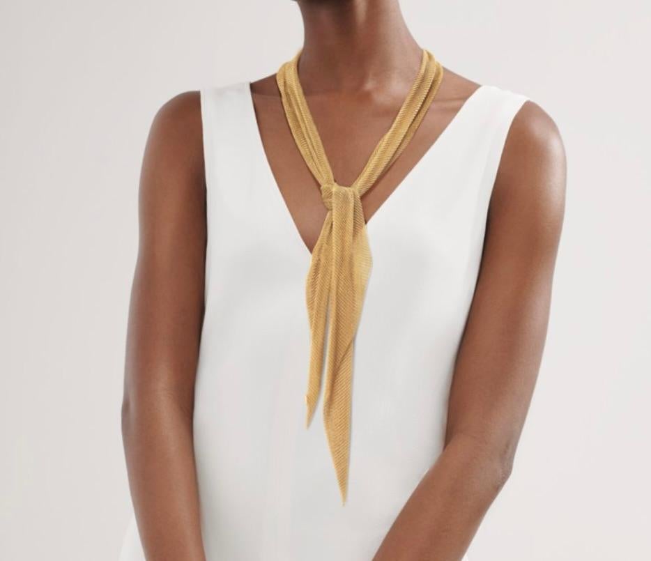 gold mesh scarf necklace in chicago