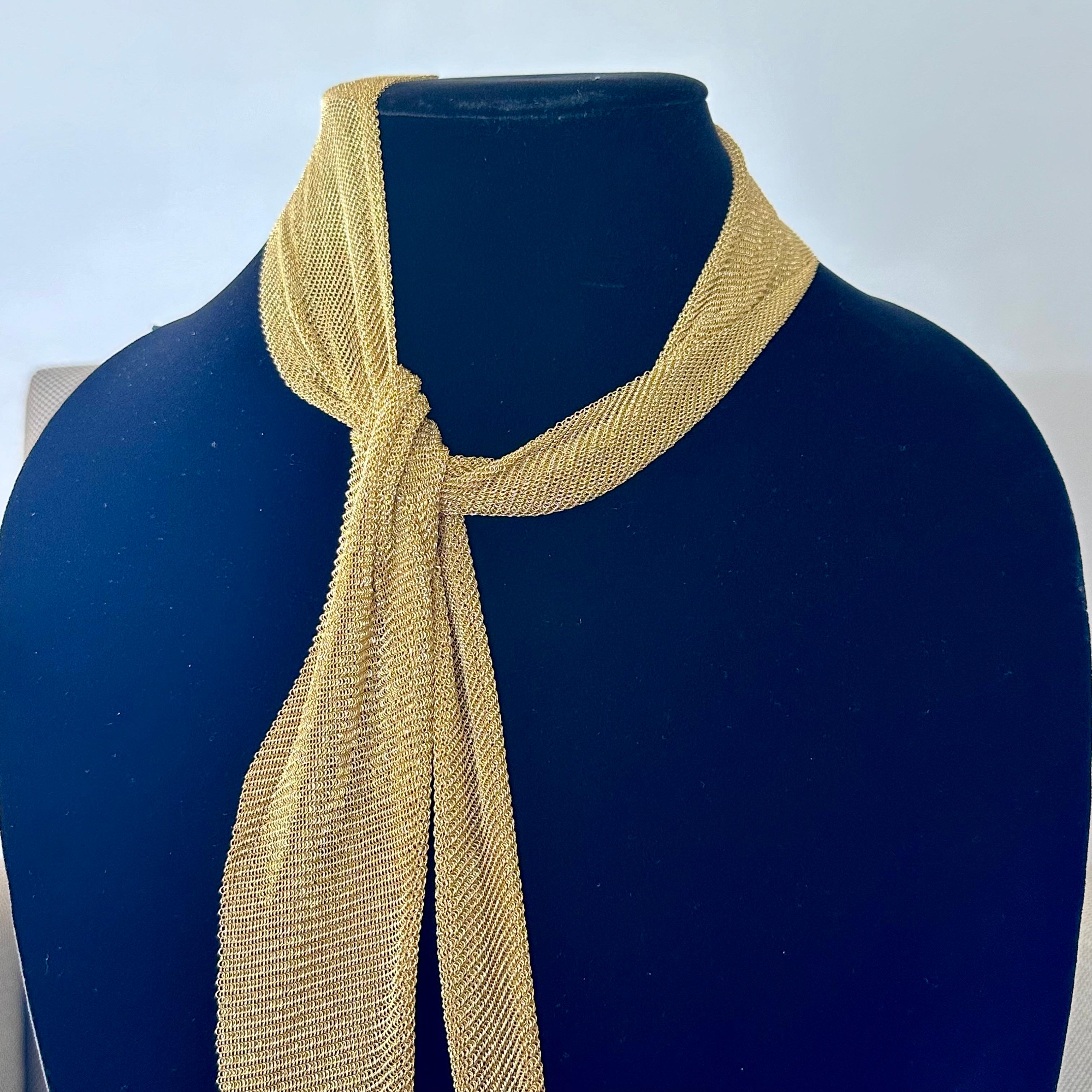 Tiffany & Co Elsa Peretti Mesh Scarf Necklace Large Size  In Good Condition For Sale In Beverly Hills, CA