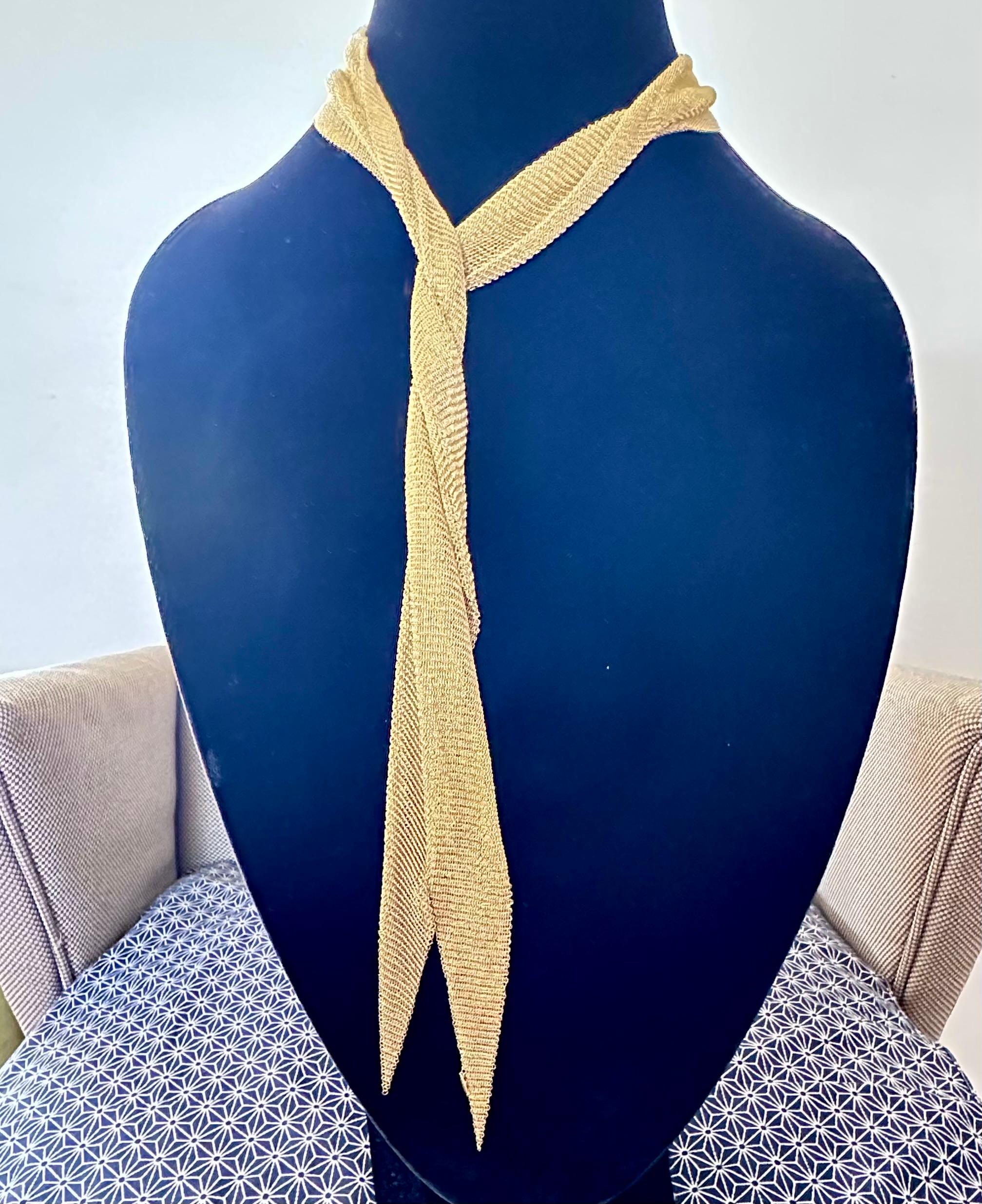 Tiffany & Co Elsa Peretti, collier écharpe en maille, grande taille  en vente 4