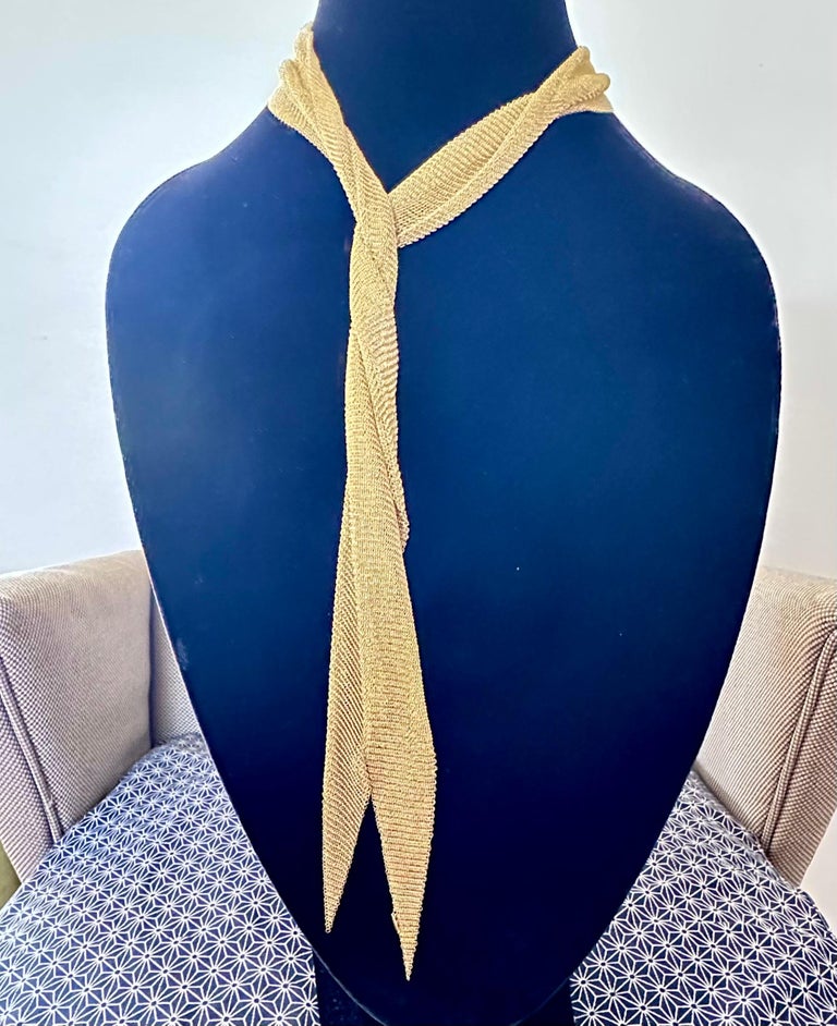 Tiffany and Co Elsa Peretti Mesh Scarf Necklace Large Size For Sale at 1stDibs malleable necklace elsa peretti mesh necklace scarf with necklace