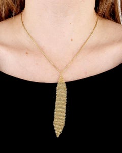 Tiffany & Co. Elsa Peretti Mesh Tassel Drop Gold Necklace
