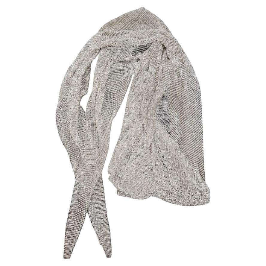 Tiffany & Co. Elsa Peretti Mesh Tie Scarf 41.5" Large Sterling Silver Necklace For Sale