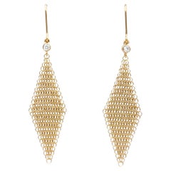 Tiffany & Co. Elsa Peretti Mini Mesh 18 Karat Rose Gold Earrings with Diamonds