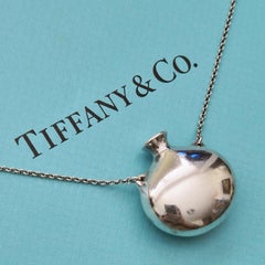 Tiffany & Co. Elsa Peretti Open Bottle Pendant Necklace Sterling Silver 24.5"