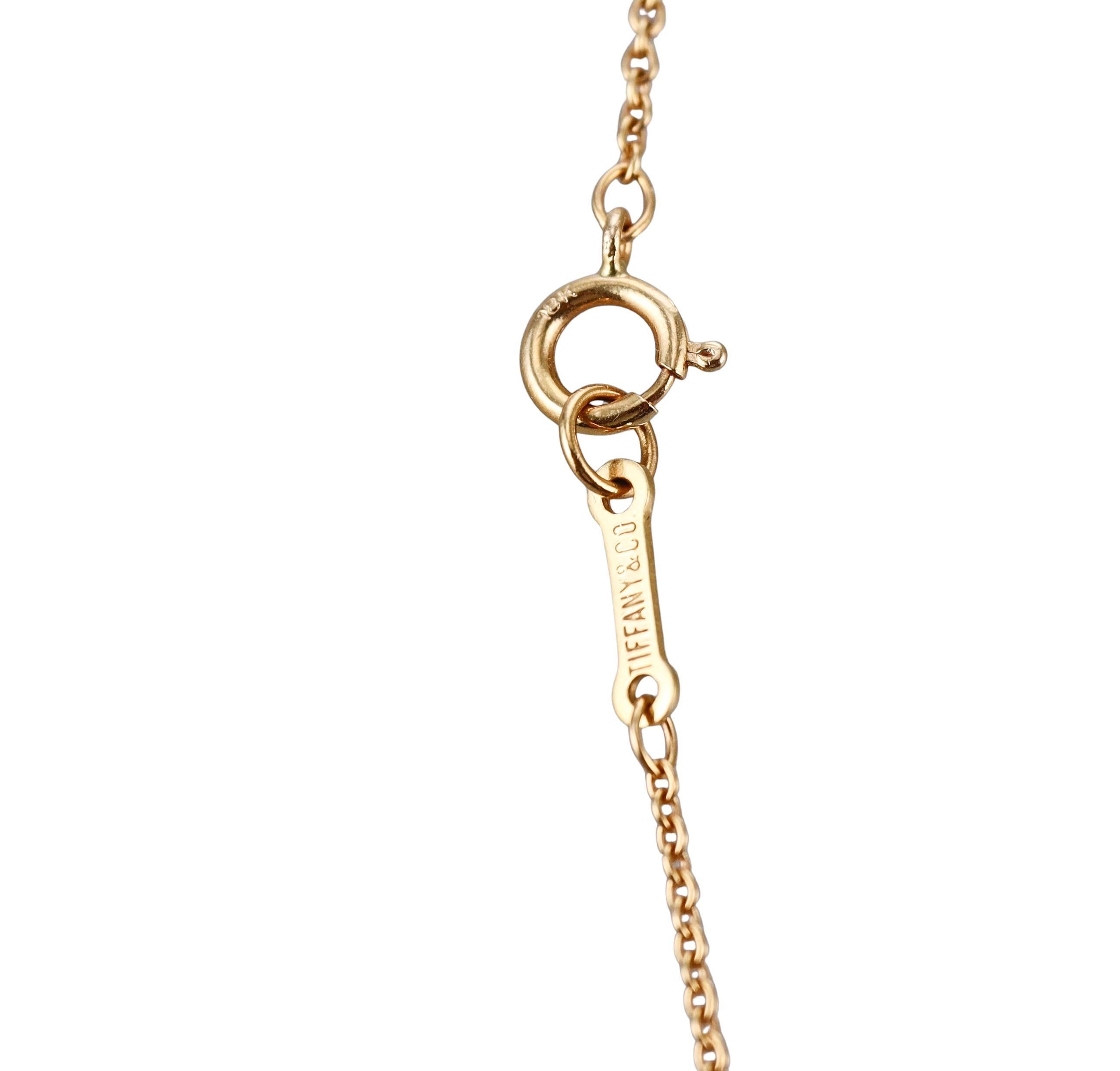 Tiffany & Co Elsa Peretti, collier pendentif cœur ouvert en or 18 carats et diamants Unisexe en vente