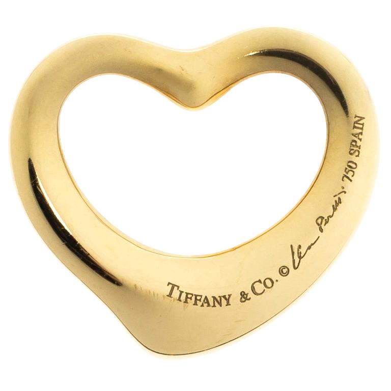 Tiffany & Co. Elsa Peretti Open Heart 18K Yellow Gold Pendant