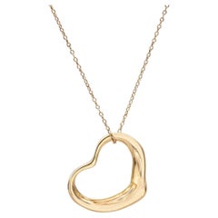 Tiffany & Co. Elsa Peretti Open Heart 18k Yellow Gold Pendant Necklace