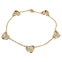 Used Tiffany & Co. Elsa Peretti Open Heart 5 Station Bracelet in 18K Yellow Gold