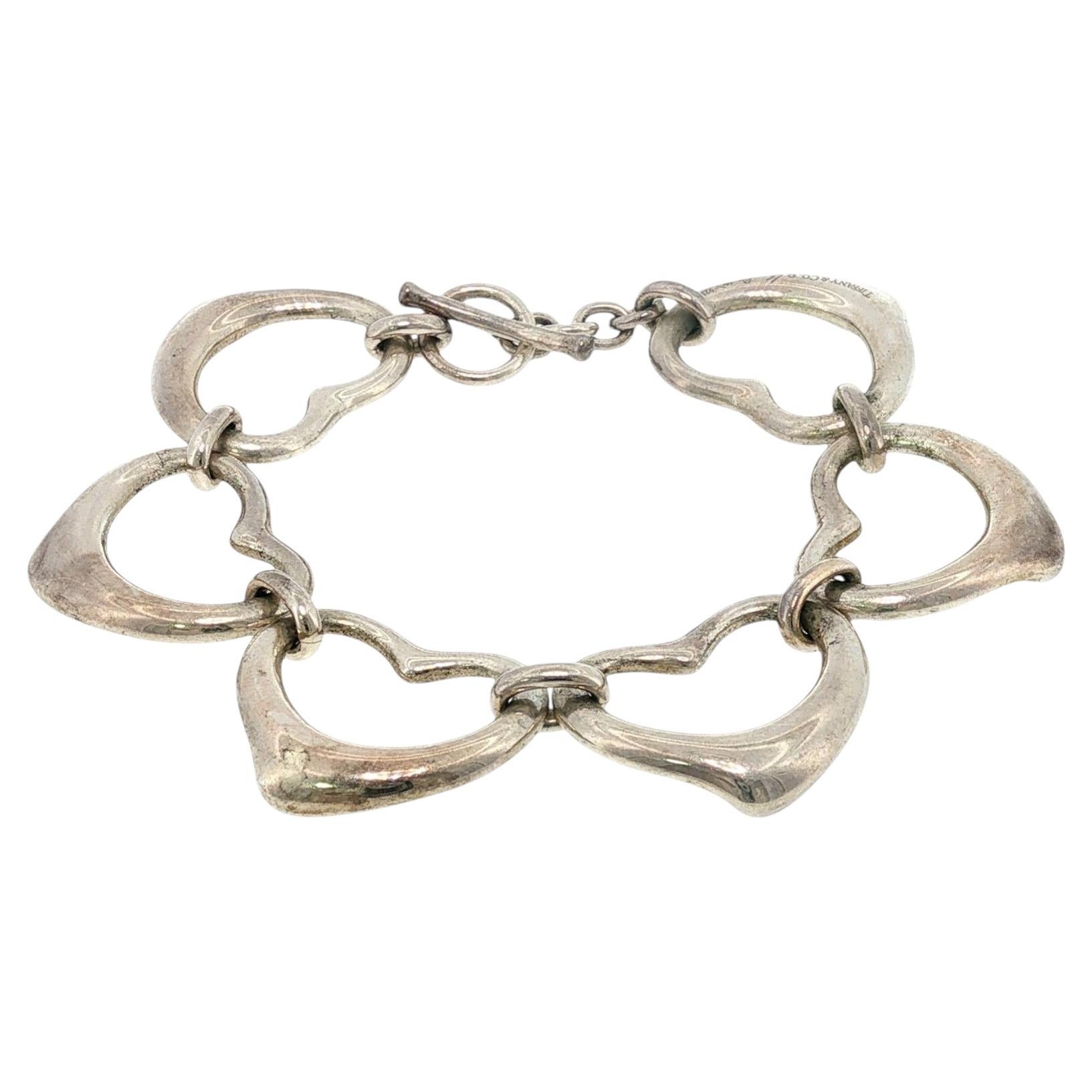 Tiffany & Co. Elsa Peretti Open Heart Bracelet Sterling Silver