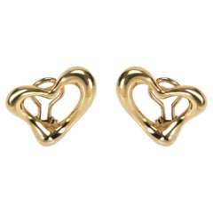 Tiffany & Co. Elsa Peretti Open Heart Clip on Earrings in 18kt Yellow Gold