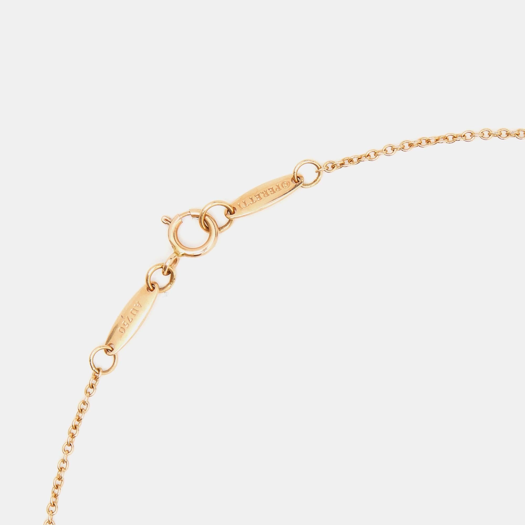 Aesthetic Movement Tiffany & Co. Elsa Peretti Open Heart Diamond 18k Rose Gold Pendant Necklace