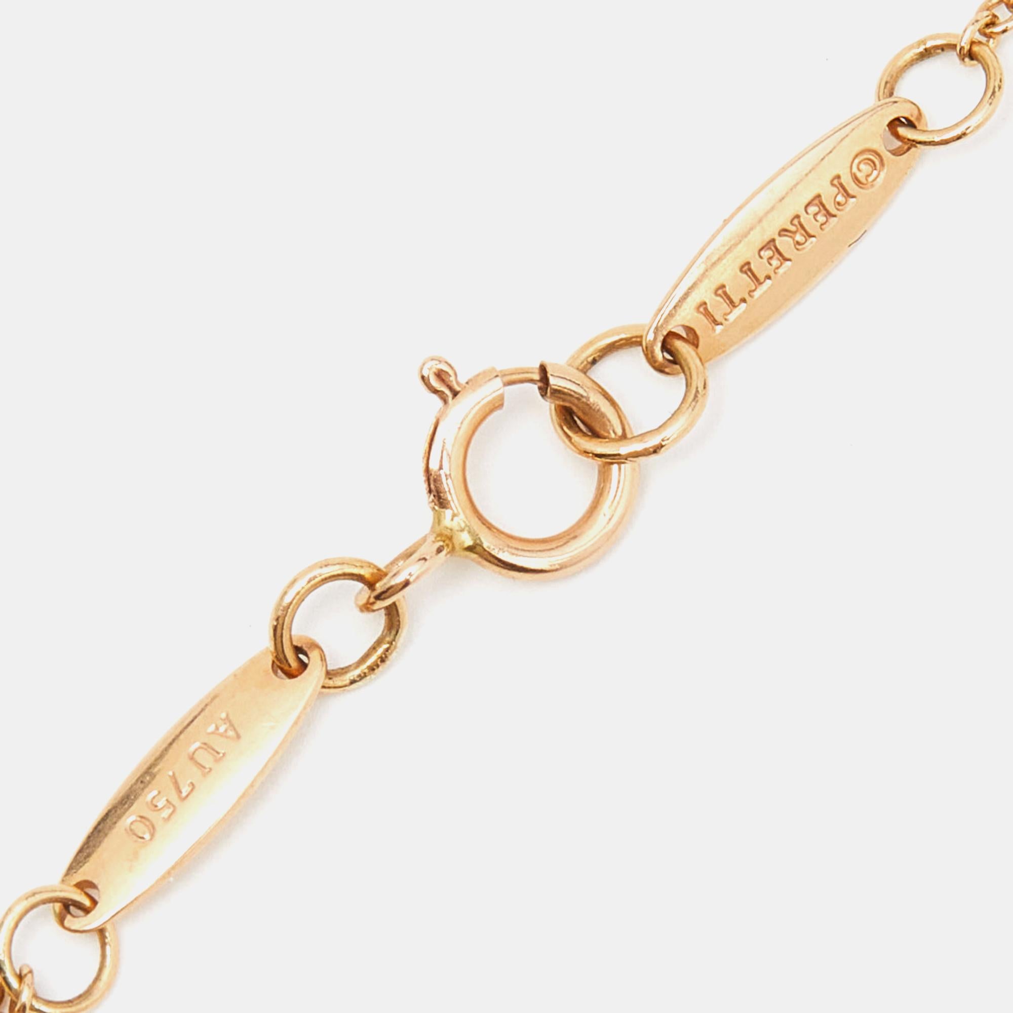 Women's Tiffany & Co. Elsa Peretti Open Heart Diamond 18k Rose Gold Pendant Necklace