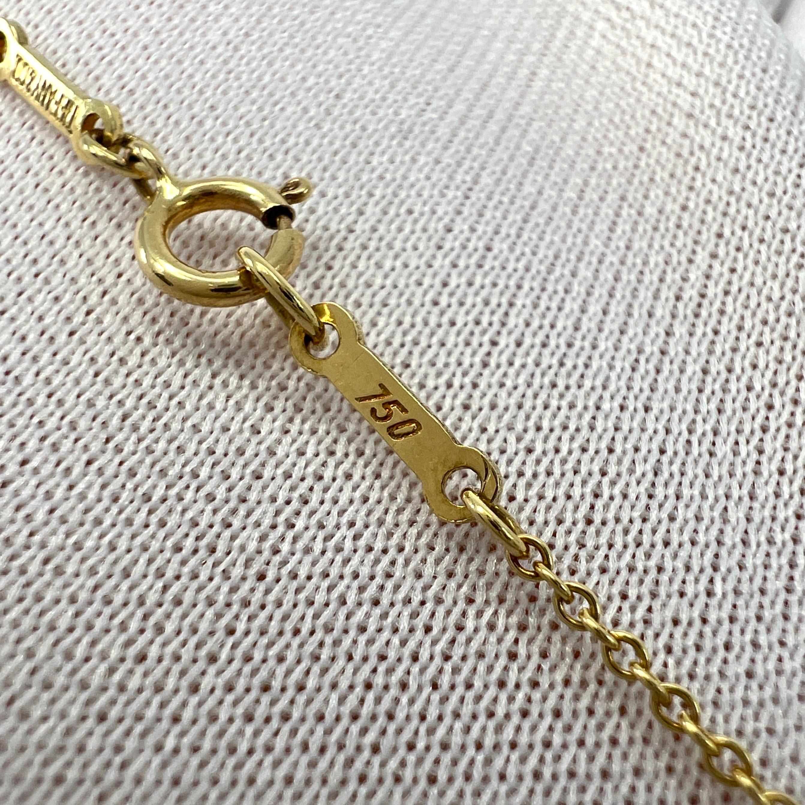 Tiffany & Co. Elsa Peretti Open Heart Diamond 18k Yellow Gold Pendant Necklace 6