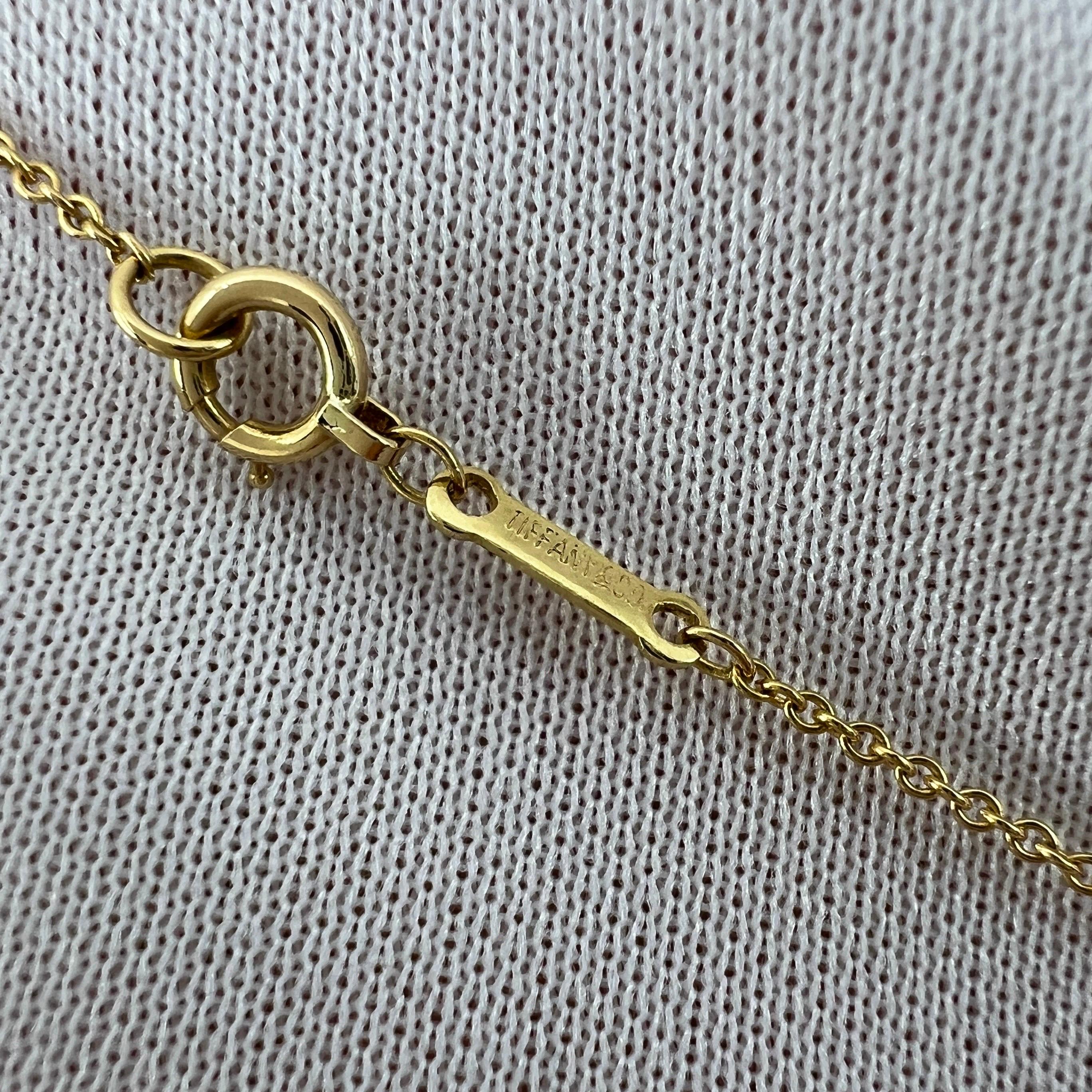 Tiffany & Co. Elsa Peretti Open Heart Diamond 18k Yellow Gold Pendant Necklace 6