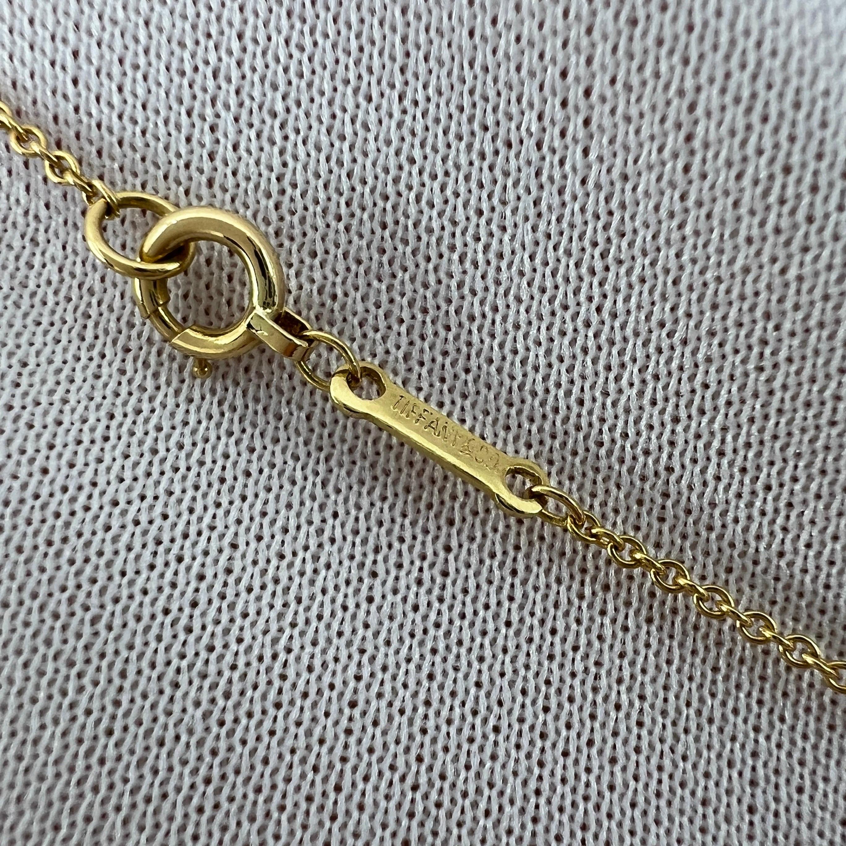 Tiffany & Co. Elsa Peretti Halskette mit Anhänger, offenes Herz, Diamant 18k Gelbgold 6