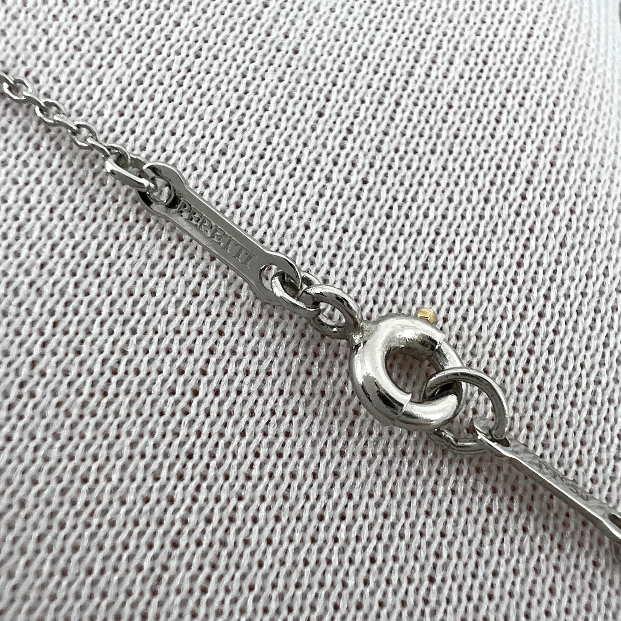 Tiffany & Co. Elsa Peretti Halskette mit Anhänger, offenes Herz Diamant 950 Platin 3
