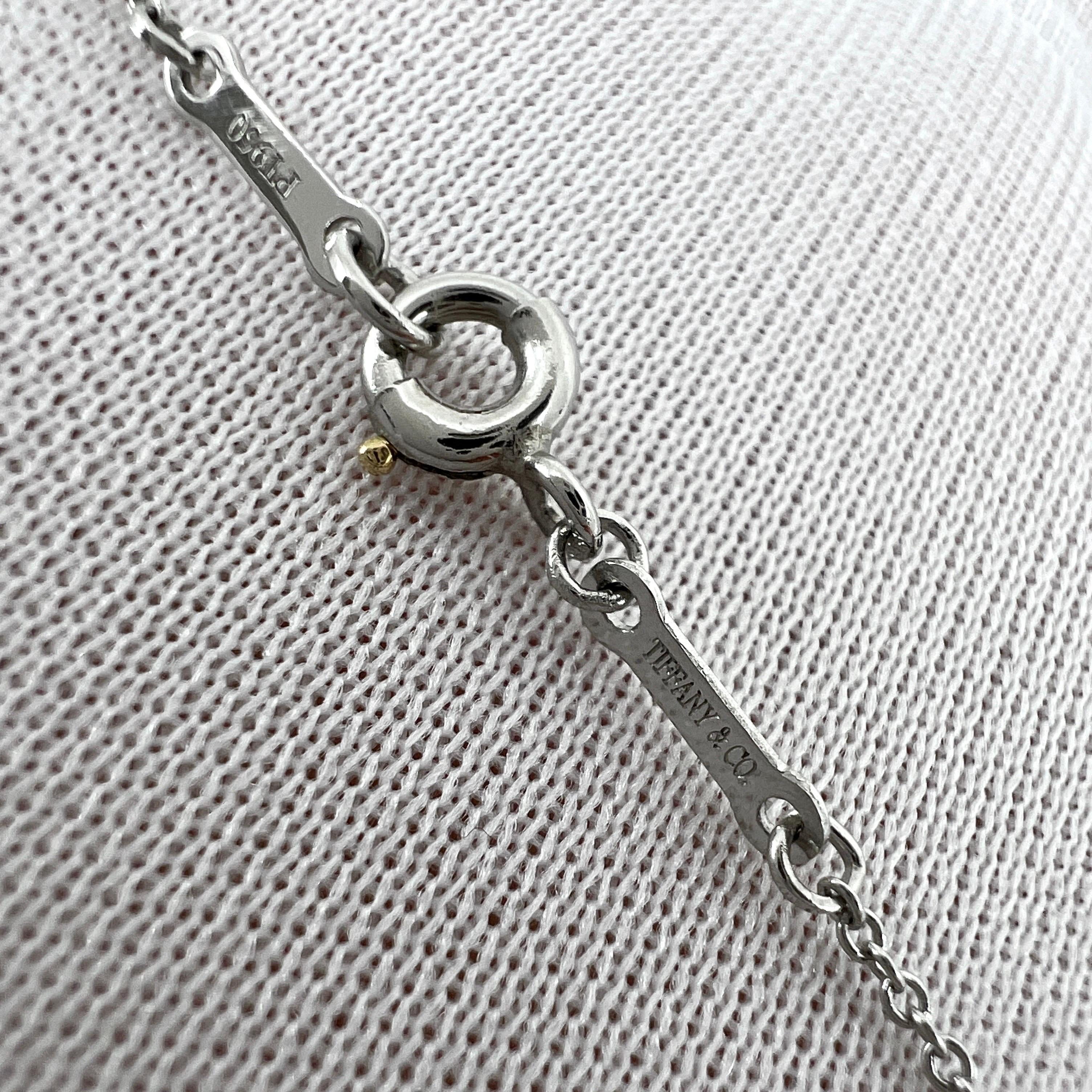 Tiffany & Co. Elsa Peretti Halskette mit Anhänger, offenes Herz Diamant 950 Platin 4