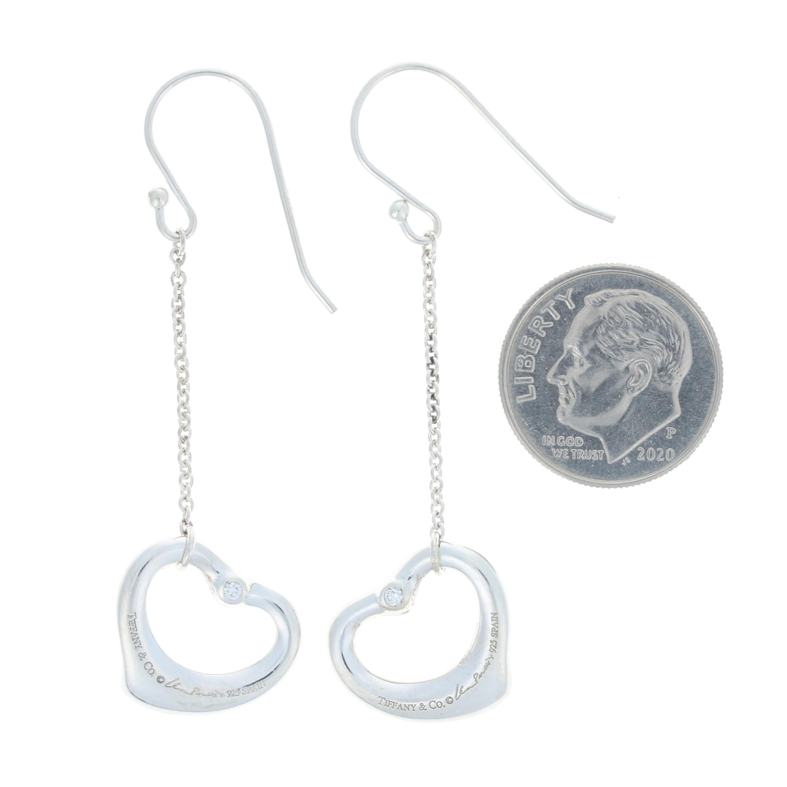 Tiffany & Co. Pendants d'oreilles Elsa Peretti en argent sterling 925 Love Excellent état - En vente à Greensboro, NC