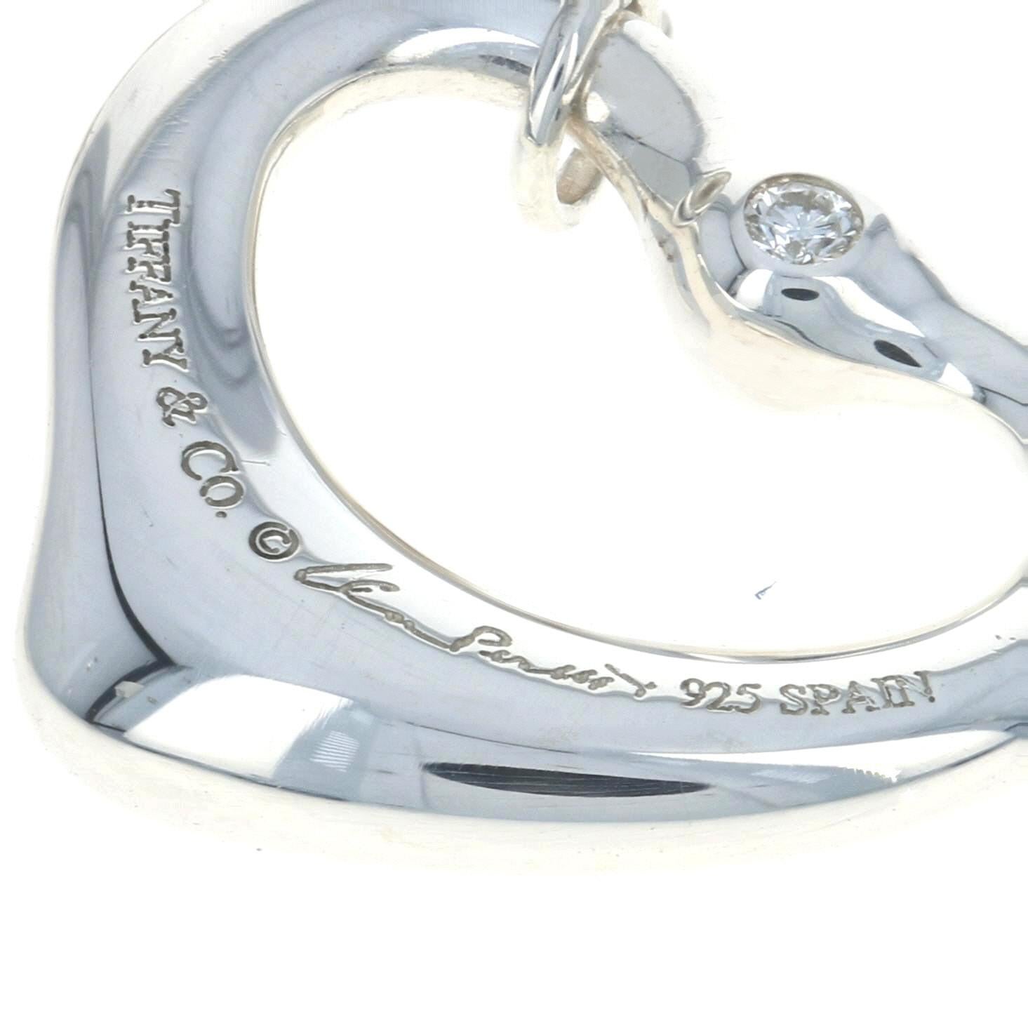 Tiffany & Co. Elsa Peretti Offenes Herz Diamant-Ohrringe aus Sterling 925 Liebe Damen im Angebot