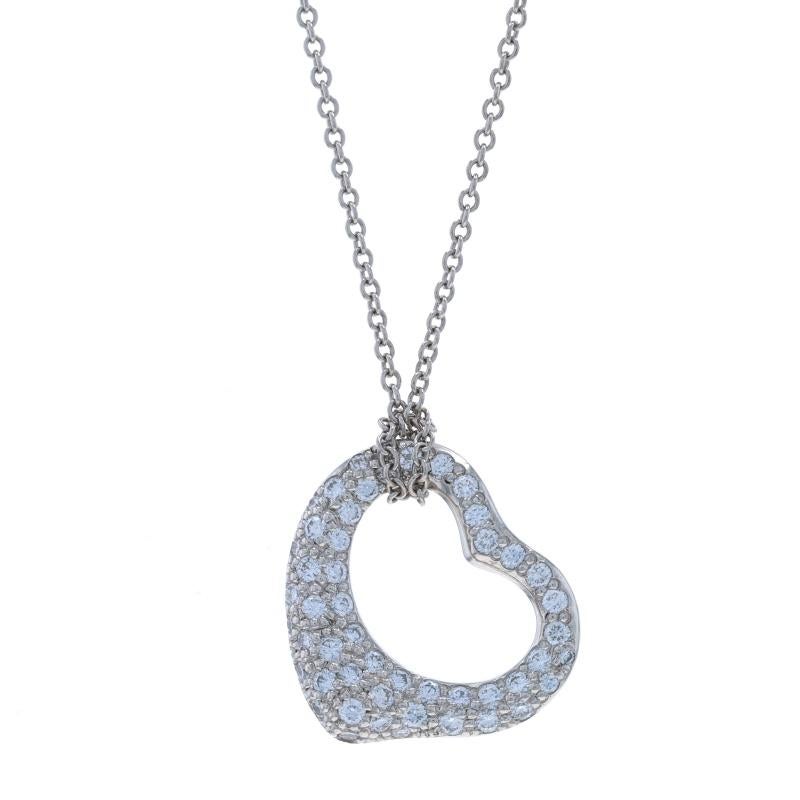 Prezzo al dettaglio: $8500

Marchio: Tiffany & Co.
Stilista: Elsa Peretti
Collection'S: Cuore aperto
Design:  Piccolo

Contenuto metallico: Platino 950

Informazioni su A. Stone

Diamanti naturali
Carati: .40ctw (timbro a carati)
Taglio: Rotondo