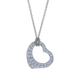 Tiffany & Co. Elsa Peretti Open Heart Diamond Necklace 15" - Round .40ctw Love