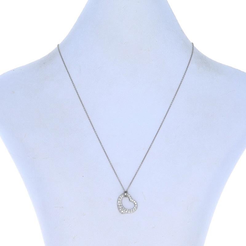 Taglio rotondo Tiffany & Co. Collana con diamanti a cuore aperto da 15