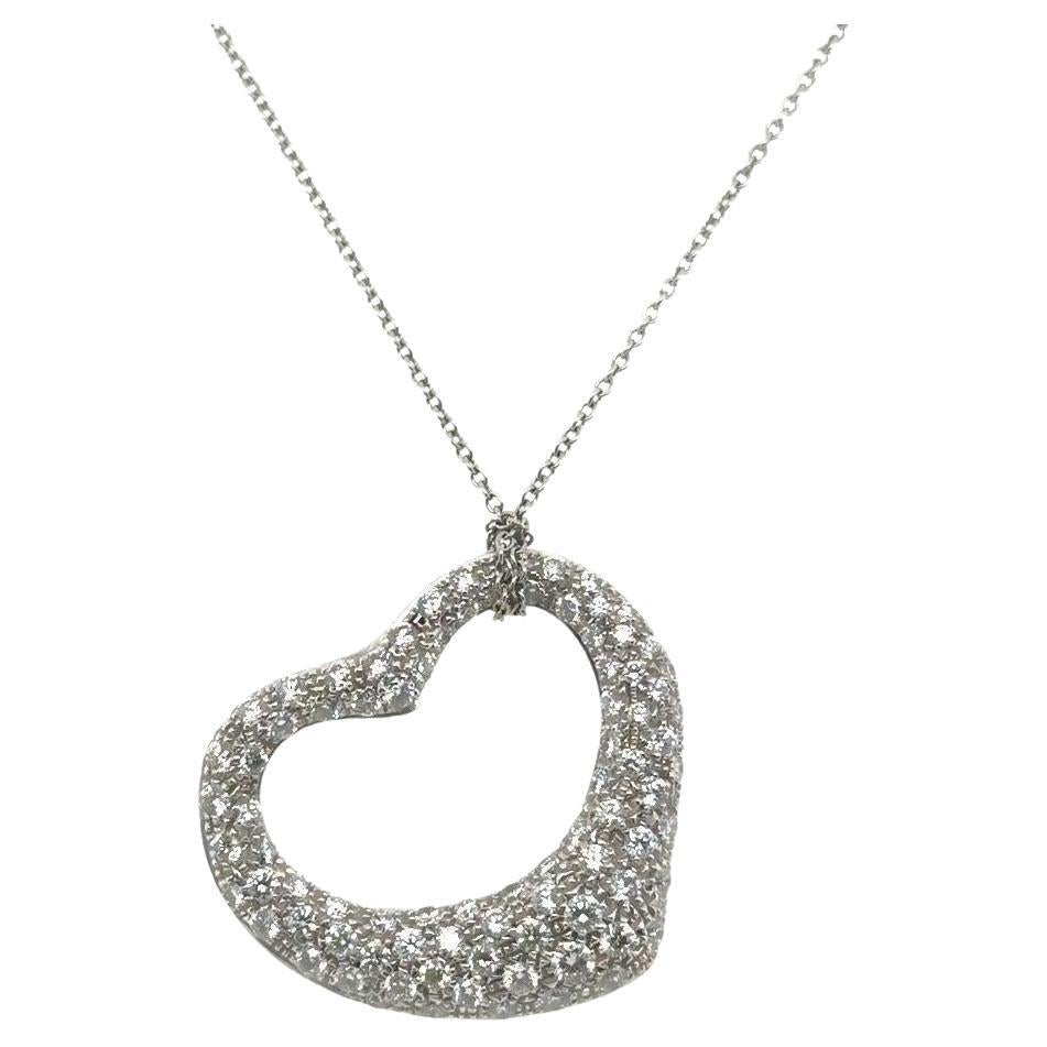 Tiffany & Co. Ciondolo Elsa Peretti a cuore aperto di grandi dimensioni in platino
