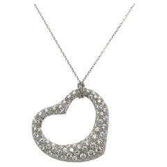 Tiffany & Co. Ciondolo Elsa Peretti a cuore aperto di grandi dimensioni in platino