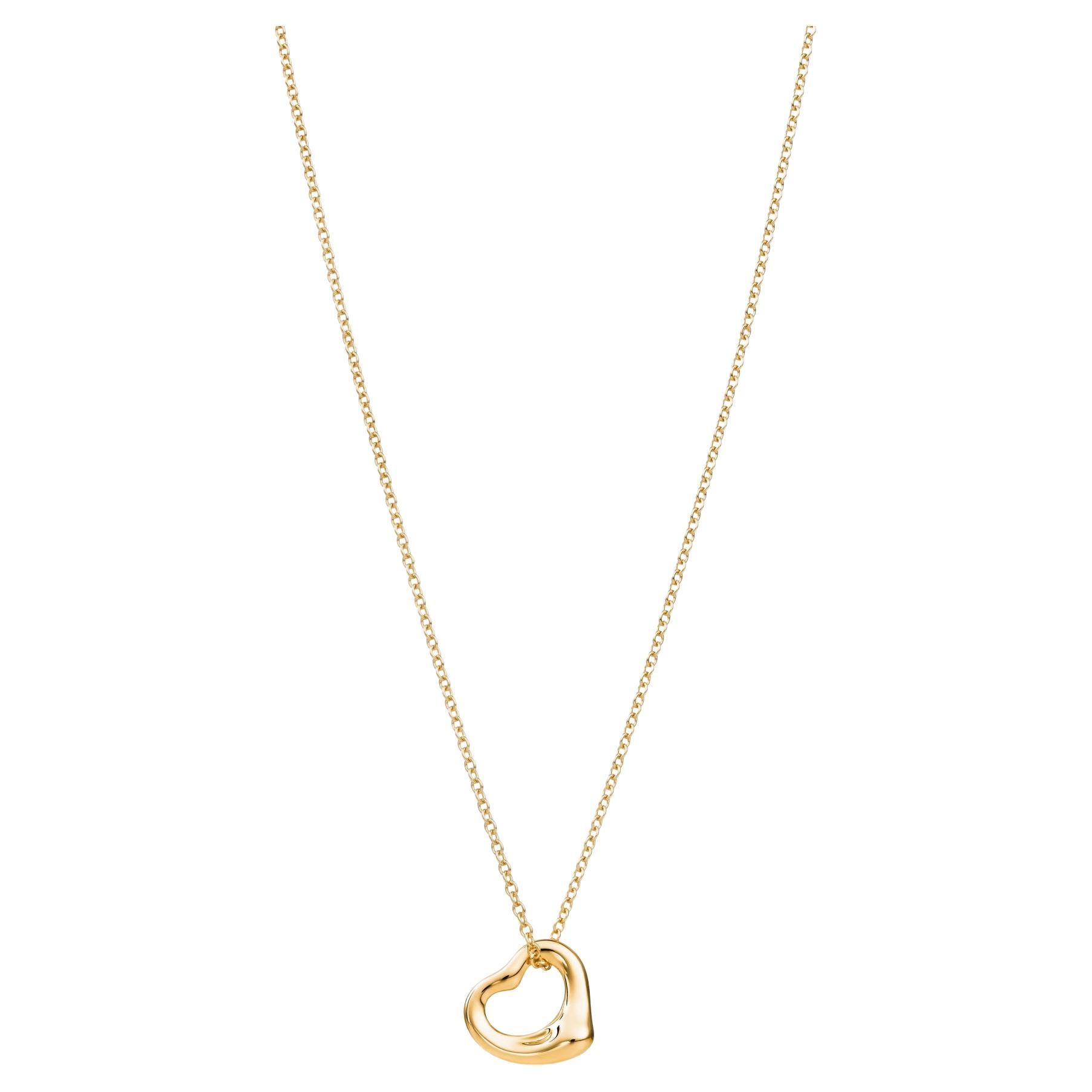 Tiffany & Co Elsa Peretti for for Tiffany & Co Open Heart Pendentif 11mm 18K Yellow Gold en vente