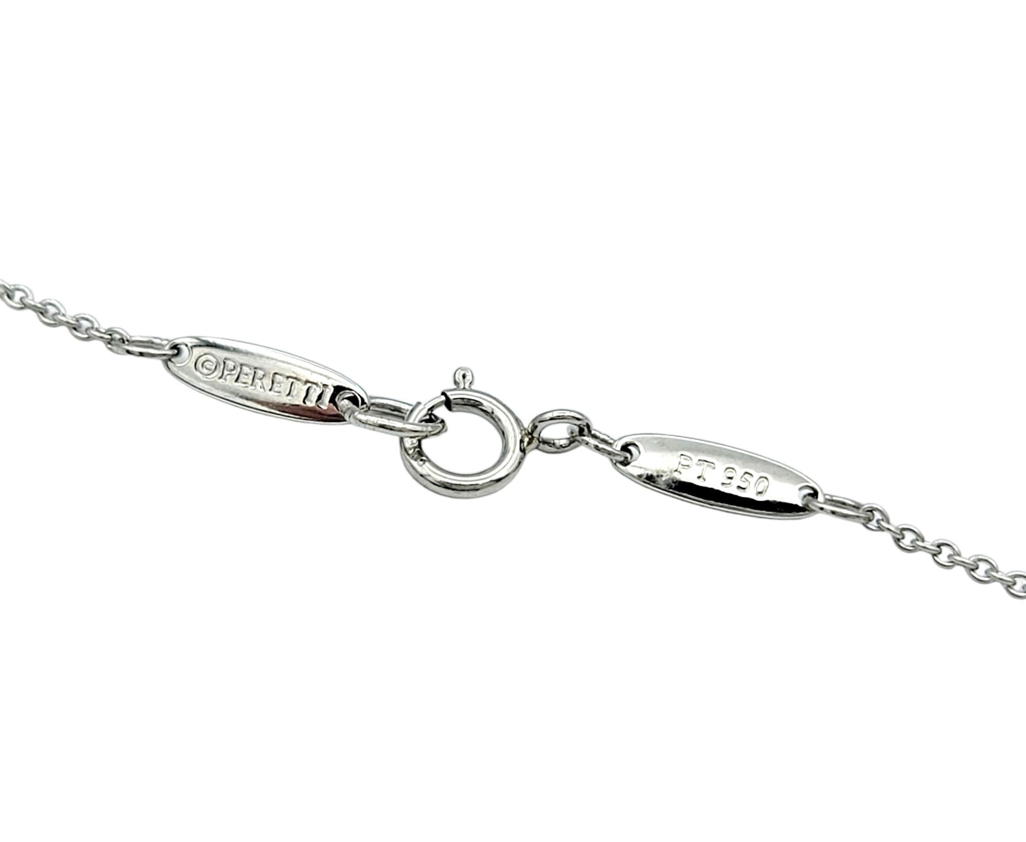 Tiffany & Co. Elsa Peretti Open Heart Pendant Chain Necklace Set in Platinum For Sale 1