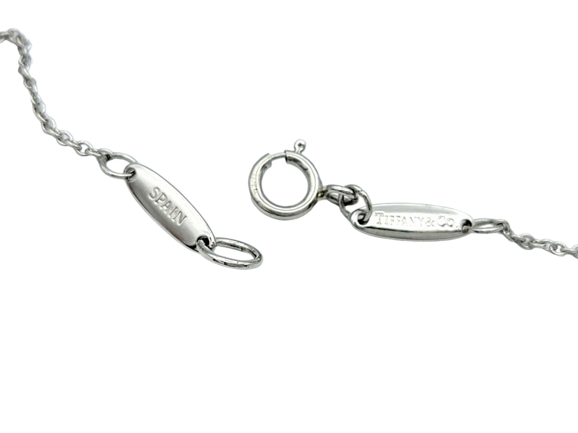 Tiffany & Co. Elsa Peretti Open Heart Pendant Chain Necklace Set in Platinum For Sale 2