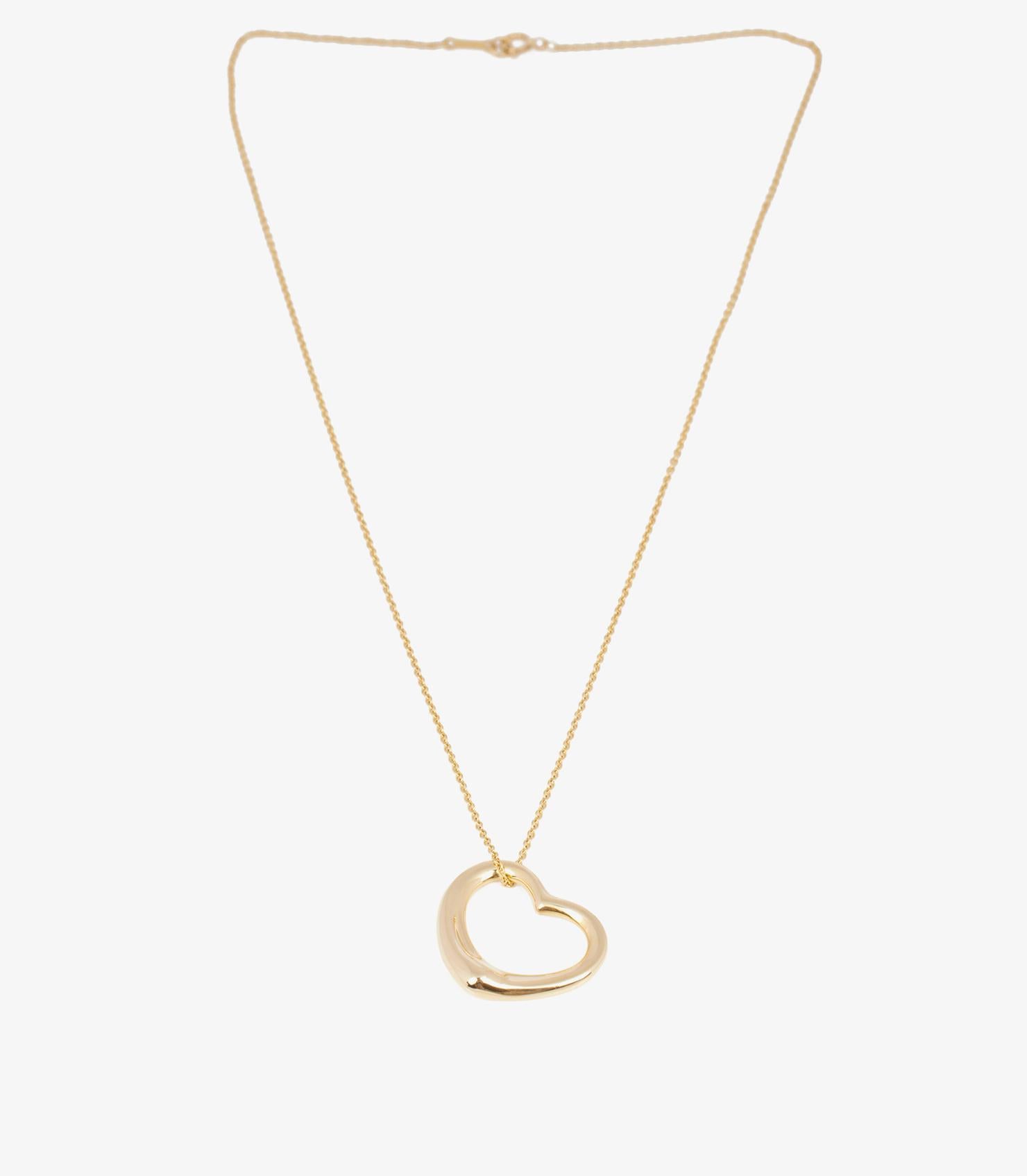 Contemporary Tiffany & Co Elsa Peretti Open Heart Pendant For Sale