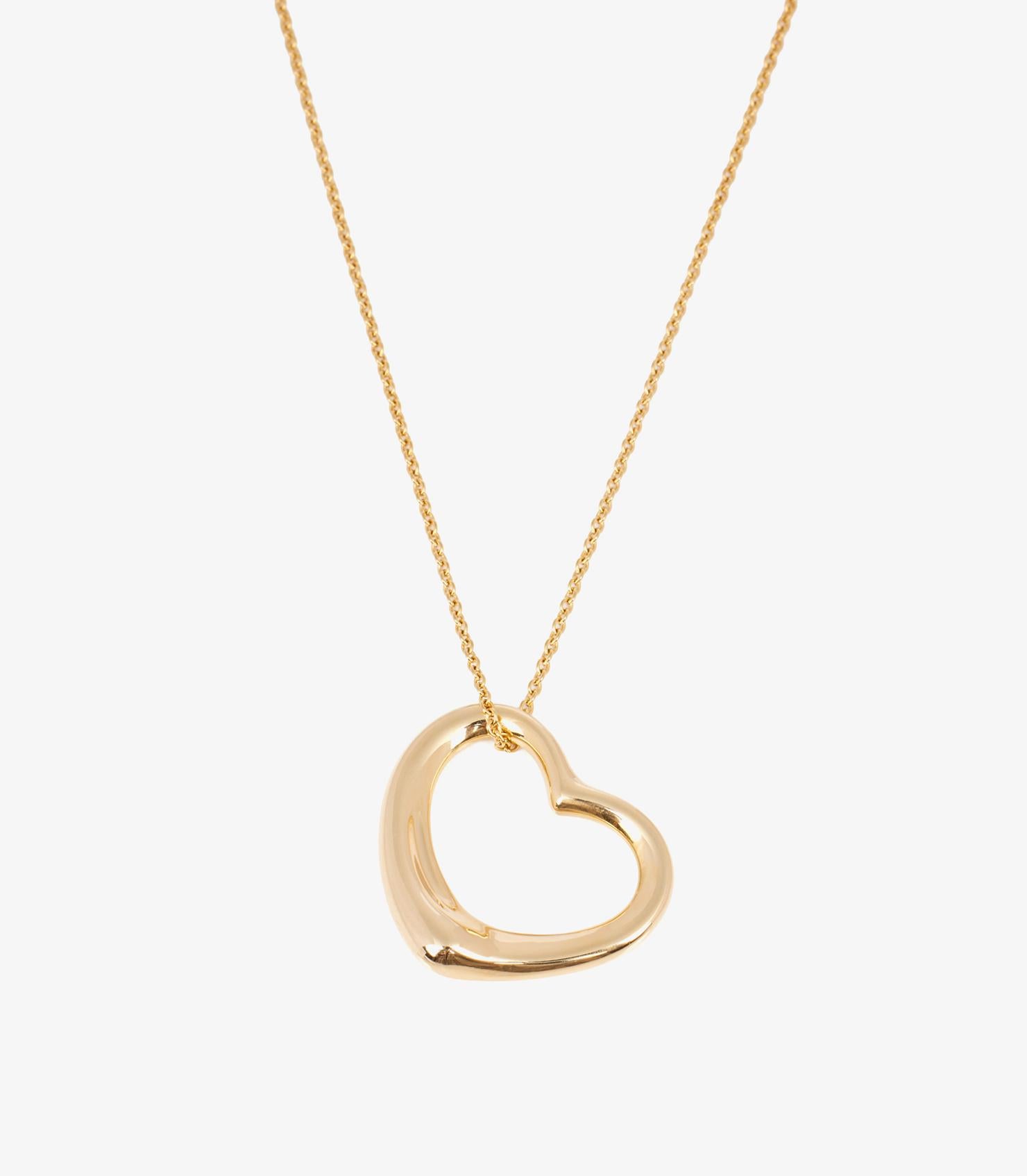 Tiffany & Co Elsa Peretti Open Heart Pendant In Excellent Condition For Sale In Bishop's Stortford, Hertfordshire