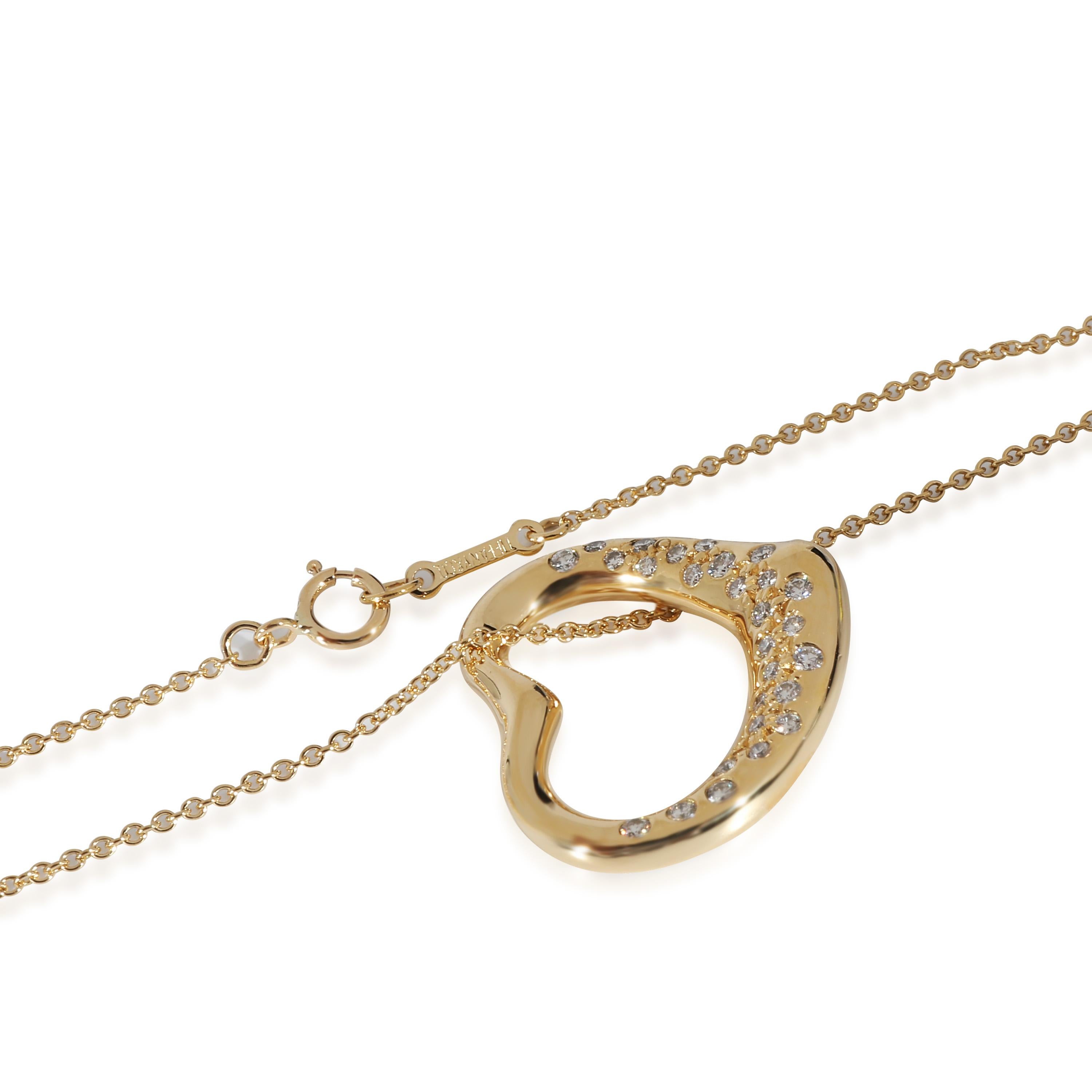 Tiffany & Co. Elsa Peretti Pendentif cœur ouvert en or jaune 18 carats 0,8 ct. pt. Unisexe en vente