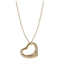 Tiffany & Co. Elsa Peretti Open Heart Pendant in 18k Yellow Gold 0.8 CTW