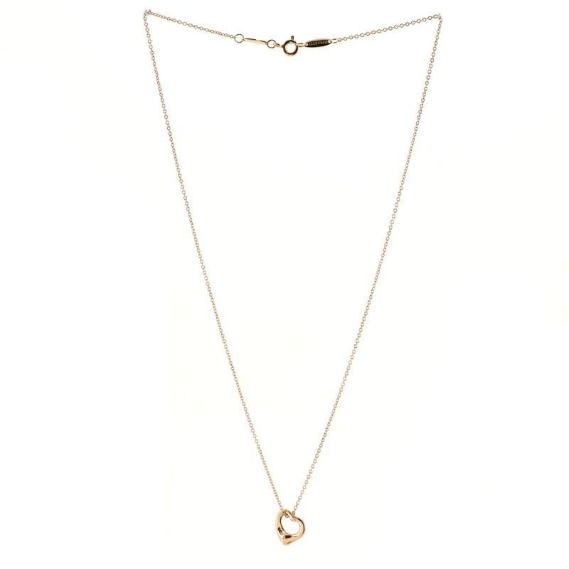 elsa peretti open heart pendant rose gold