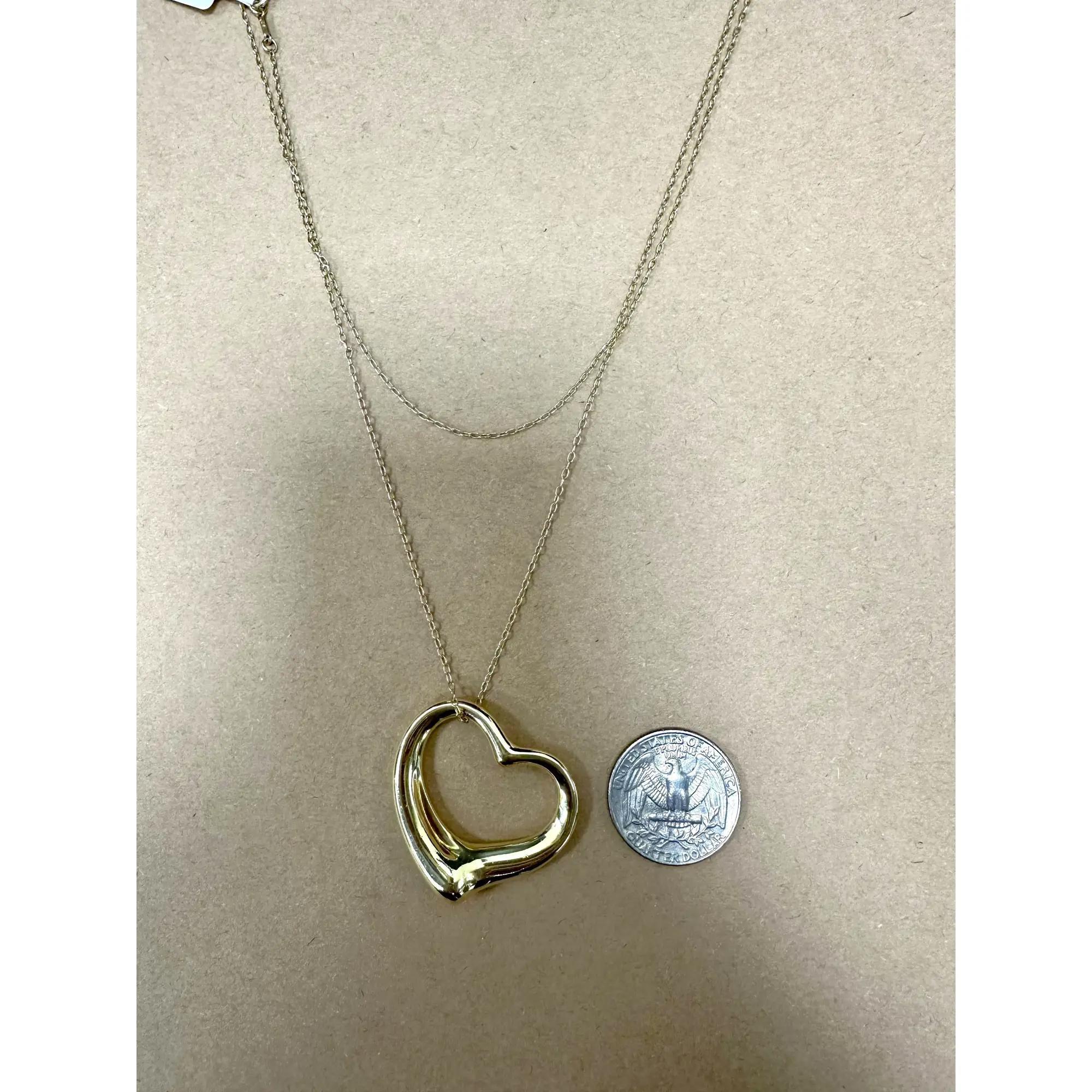Tiffany & Co. Elsa Peretti Open Heart Pendant Necklace 18K Yellow Gold 35mm For Sale 1