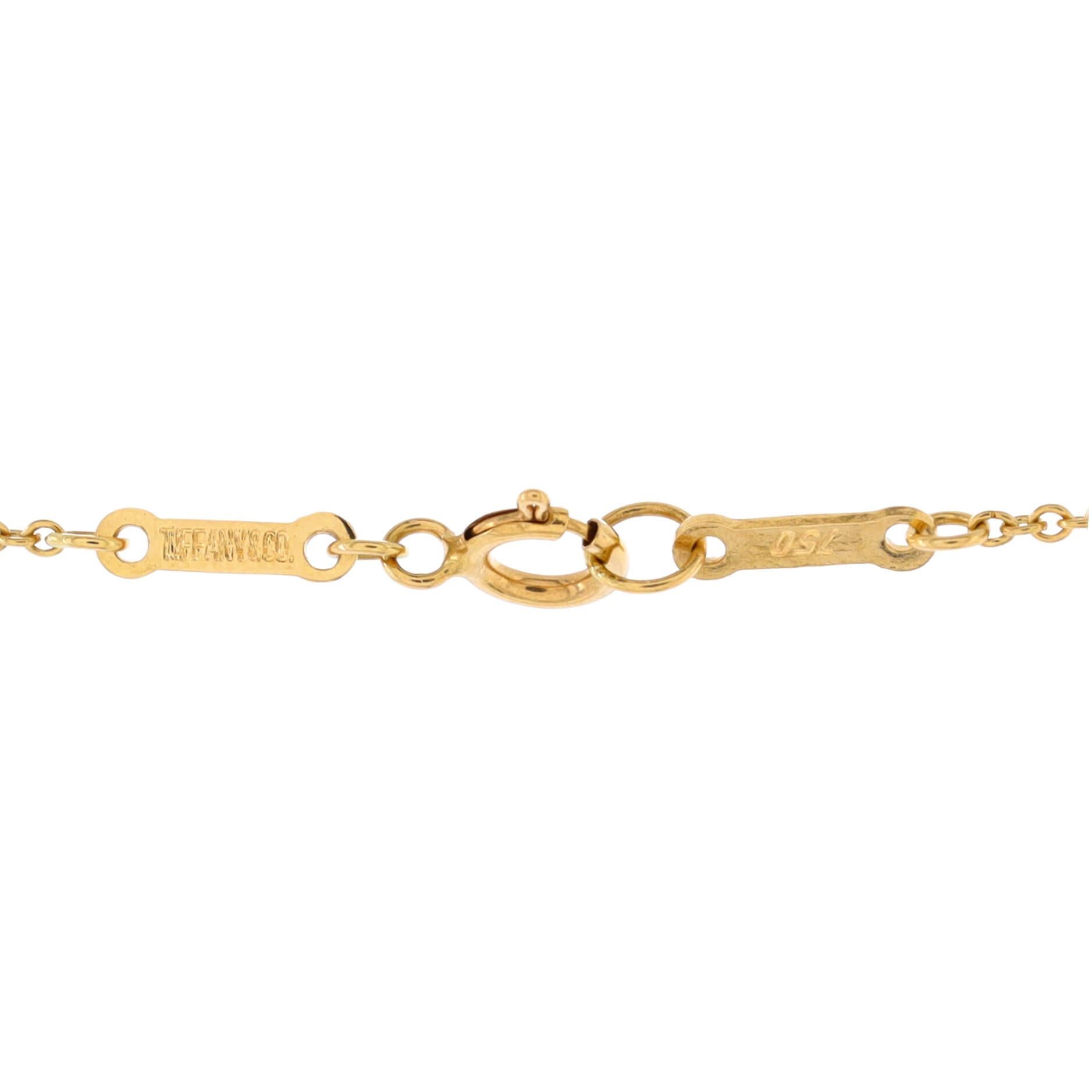 Tiffany & Co. Elsa Peretti Halskette mit offenem Herzanhänger aus 18 Karat Gelbgold Damen