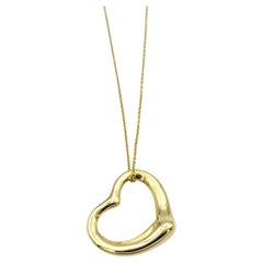 Tiffany & Co. Elsa Peretti Open Heart Pendant Necklace in 18 Karat Yellow Gold