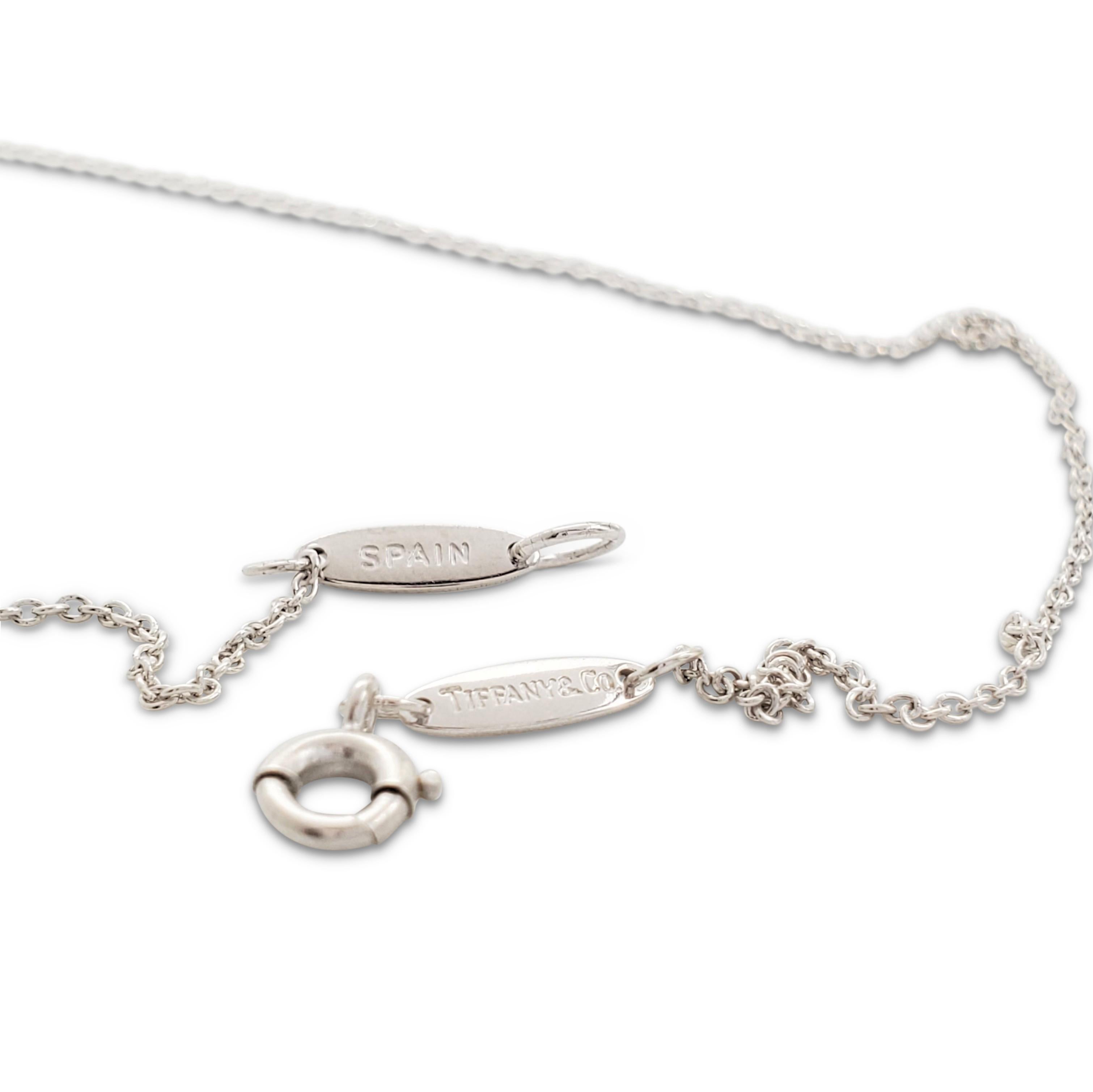 Tiffany & Co. Elsa Peretti Open Heart Platinum Diamond Pendant Necklace 1