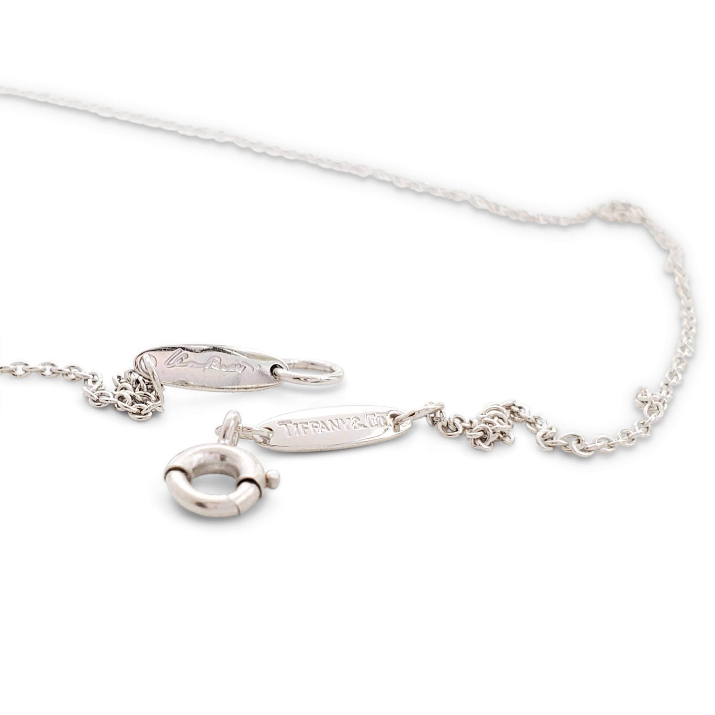 Tiffany & Co. Elsa Peretti Open Heart Platinum Diamond Pendant Necklace 2