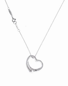 Tiffany & Co. Elsa Peretti Open Heart Platinum Pendant Necklace