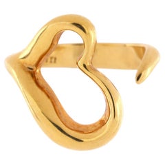 Tiffany & Co. Elsa Peretti Open Heart Ring 18k Yellow Gold Small