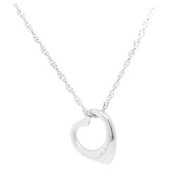 Tiffany & Co Elsa Peretti Open Heart Sterling Silver Pendant for a Necklace