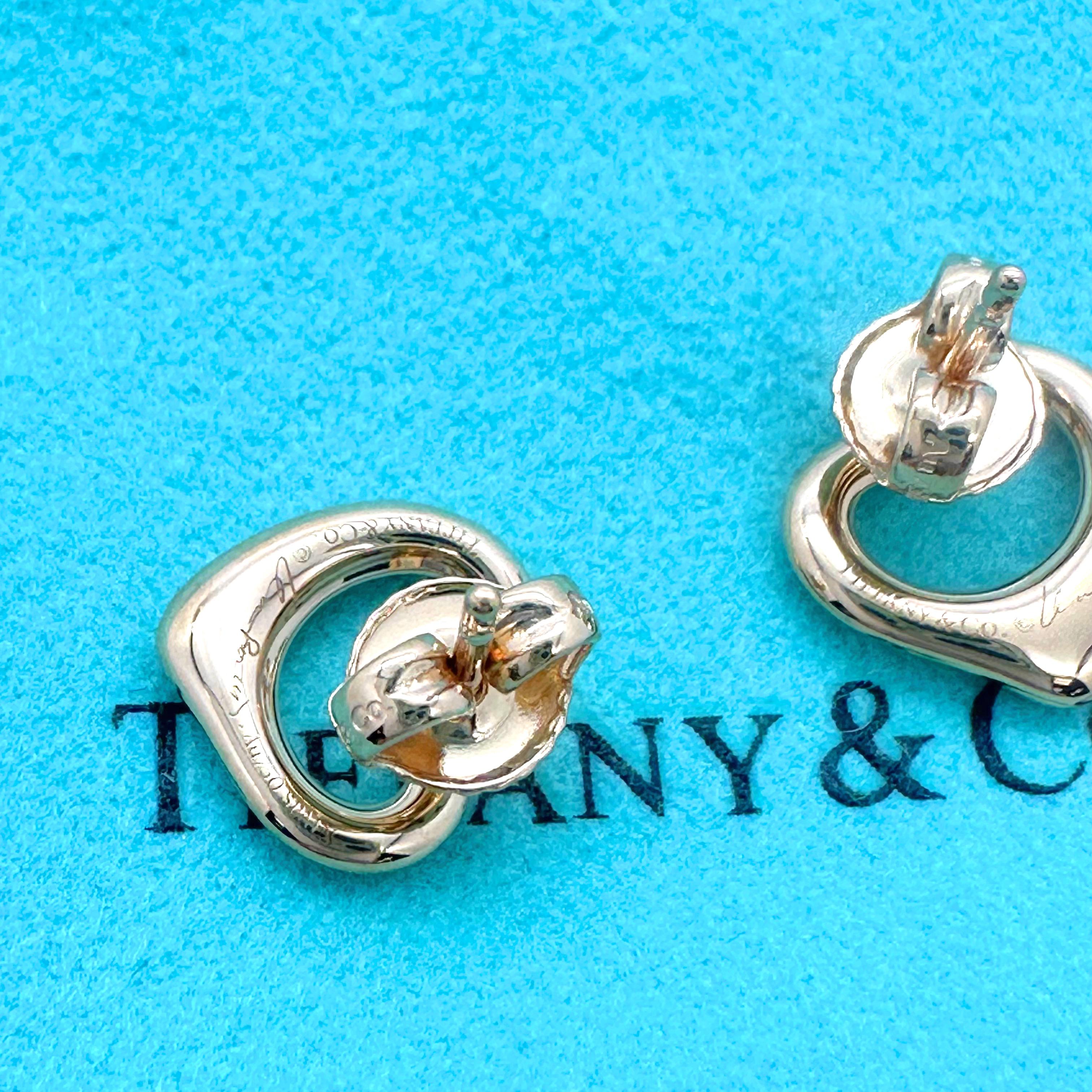 Tiffany & Co. Elsa Peretti Open Heart Stud Earrings 18k Rose Gold 11 mm 6