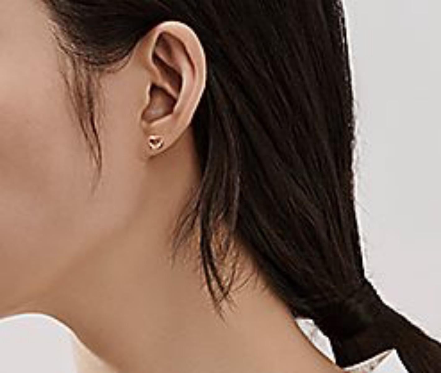 Tiffany & Co. Elsa Peretti Offene Herz-Ohrstecker 18k Roségold 11 mm 7